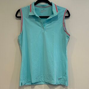 Nike Women’s Golf Aqua Sleeveless Polo Tank Dri-Fit